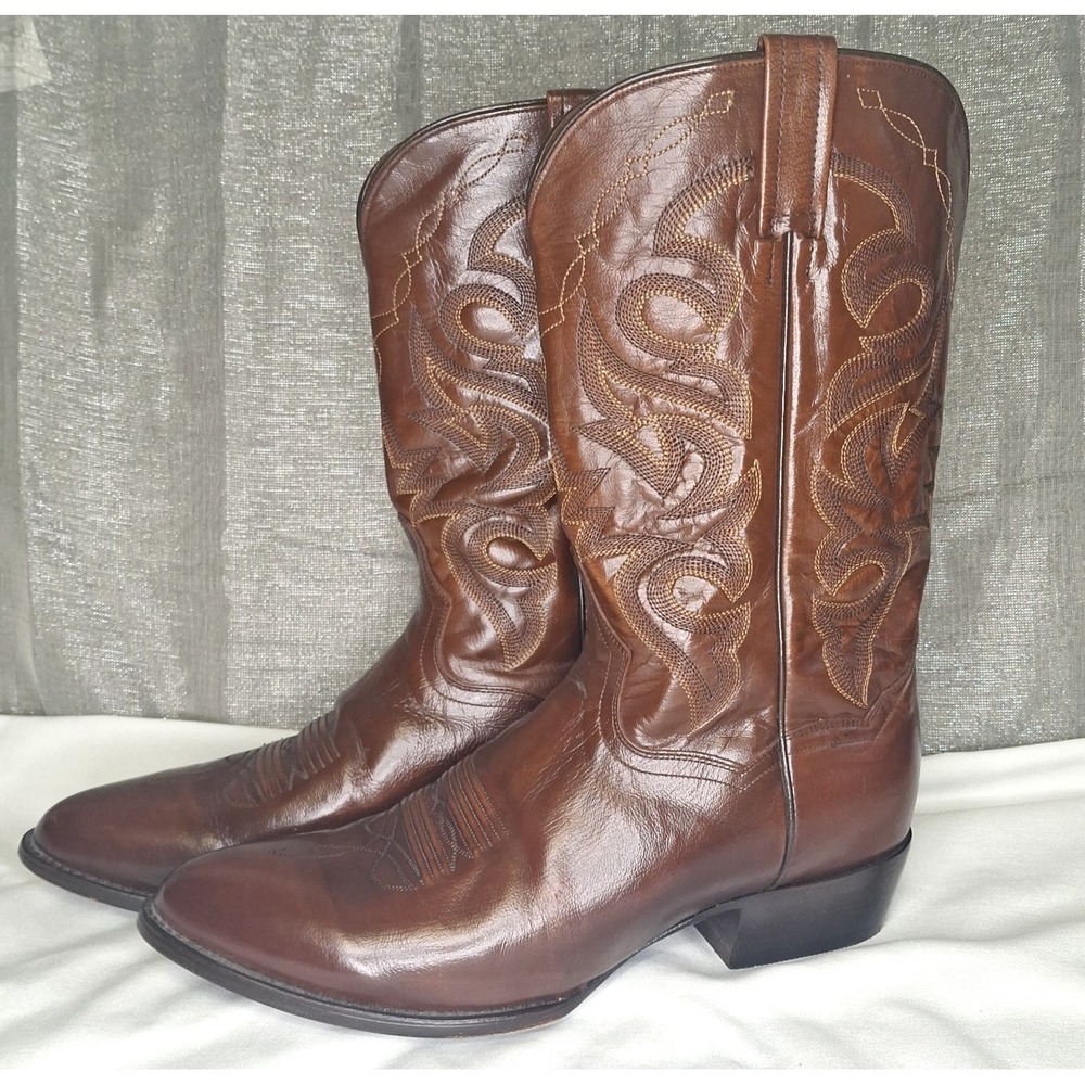 Dan Post Men's 14 EW Leather Cowboy Boots Brown Size 14 EW Extra Wide WW XW